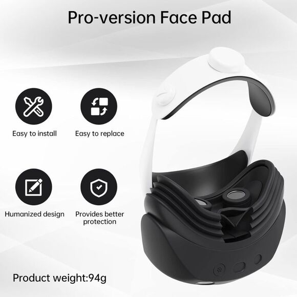 PS VR2 Face Cover W Shell Protective Face Cushion, Thumb Grips, & Cable Strap - Picture 6 of 9